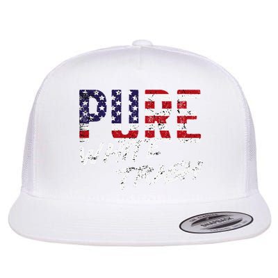 Pure White Trash Funny Redneck American Flag Flatbill Hat