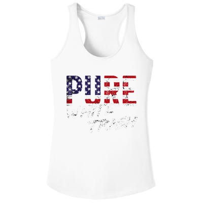 Pure White Trash Funny Redneck American Flag Ladies PosiCharge Competitor Racerback Tank