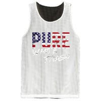 Pure White Trash Funny Redneck American Flag Mesh Reversible Basketball Jersey Tank