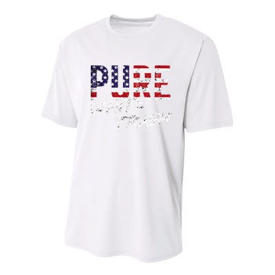 Pure White Trash Funny Redneck American Flag Youth Performance Sprint T-Shirt