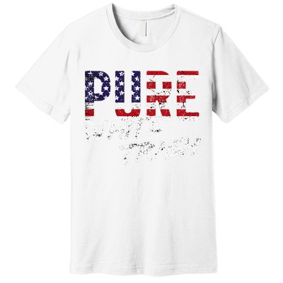 Pure White Trash Funny Redneck American Flag Premium T-Shirt