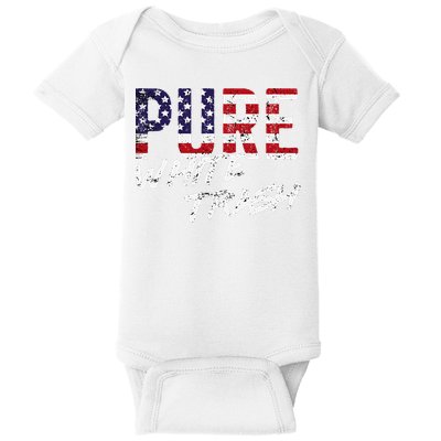 Pure White Trash Funny Redneck American Flag Baby Bodysuit