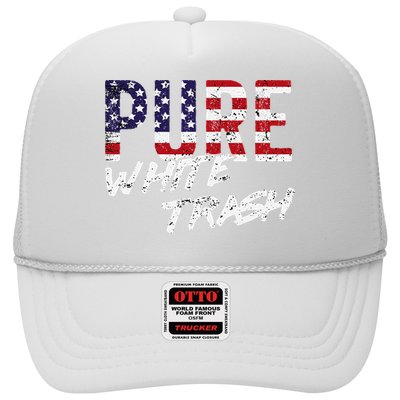 Pure White Trash Funny Redneck American Flag Trucker Hat