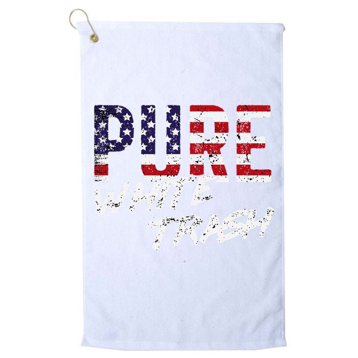 Pure White Trash Funny Redneck American Flag Golf Towel