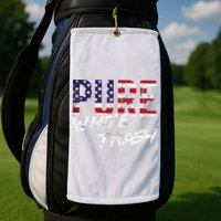 Pure White Trash Funny Redneck American Flag Golf Towel