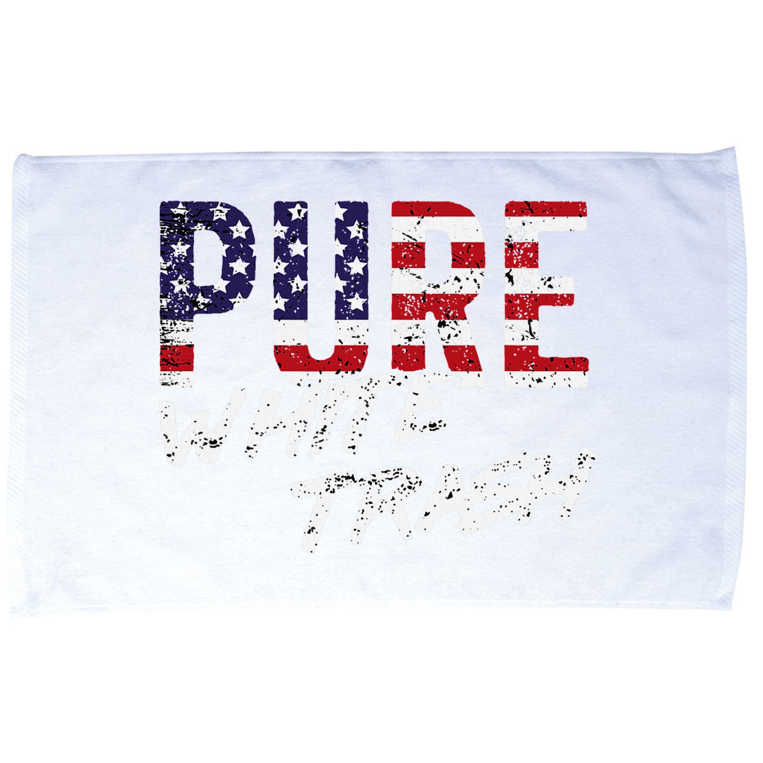 Pure White Trash Funny Redneck American Flag Microfiber Hand Towel