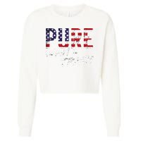Pure White Trash Funny Redneck American Flag Cropped Pullover Crew