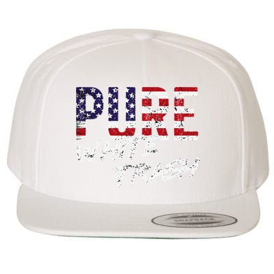 Pure White Trash Funny Redneck American Flag Wool Snapback Cap