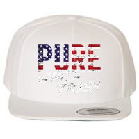 Pure White Trash Funny Redneck American Flag Wool Snapback Cap