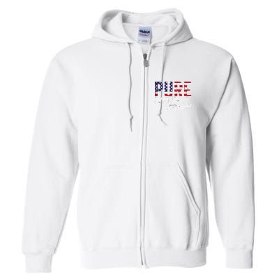Pure White Trash Funny Redneck American Flag Full Zip Hoodie