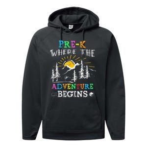 PreK Where The Adventure Begins Back To School Teachers Performance Fleece Hoodie