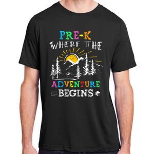 PreK Where The Adventure Begins Back To School Teachers Adult ChromaSoft Performance T-Shirt