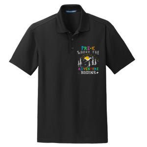 PreK Where The Adventure Begins Back To School Teachers Dry Zone Grid Polo