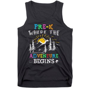 PreK Where The Adventure Begins Back To School Teachers Tank Top