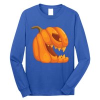 Pumpkin With Teeth Scary Face Halloween October 31St Gift Long Sleeve Shirt