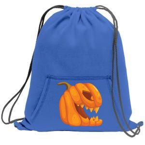 Pumpkin With Teeth Scary Face Halloween October 31St Gift Sweatshirt Cinch Pack Bag