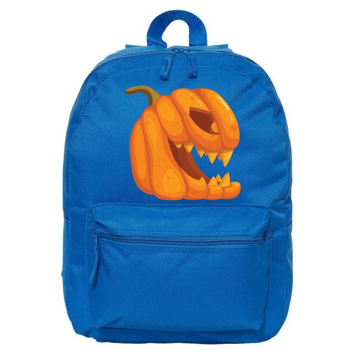 Pumpkin With Teeth Scary Face Halloween October 31St Gift 16 in Basic Backpack