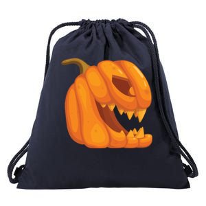 Pumpkin With Teeth Scary Face Halloween October 31St Gift Drawstring Bag