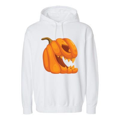 Pumpkin With Teeth Scary Face Halloween October 31St Gift Garment-Dyed Fleece Hoodie