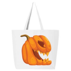 Pumpkin With Teeth Scary Face Halloween October 31St Gift 25L Jumbo Tote