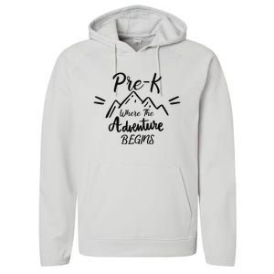 PreK Where The Adventure Begins Preschool Teacher Performance Fleece Hoodie