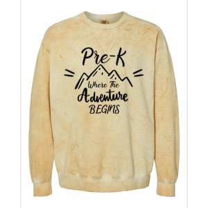 PreK Where The Adventure Begins Preschool Teacher Colorblast Crewneck Sweatshirt