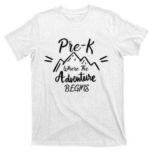 PreK Where The Adventure Begins Preschool Teacher T-Shirt