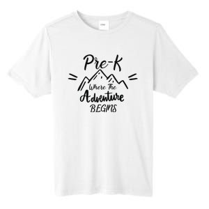 PreK Where The Adventure Begins Preschool Teacher Tall Fusion ChromaSoft Performance T-Shirt