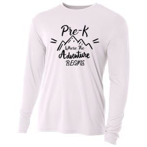 PreK Where The Adventure Begins Preschool Teacher Cooling Performance Long Sleeve Crew