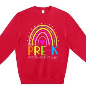 PreK Where the Adventure Begins Premium Crewneck Sweatshirt