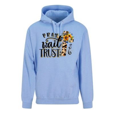 Pray Wait Trust Christian Faith Jesus God Lover Leopard Gift Unisex Surf Hoodie