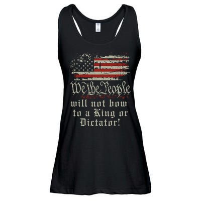 Patriotic We the people Will Not Bow to King or Dictator Ladies Essential Flowy Tank