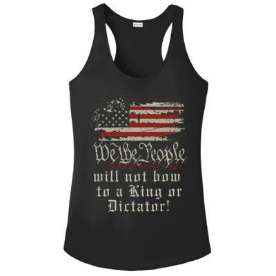 Patriotic We the people Will Not Bow to King or Dictator Ladies PosiCharge Competitor Racerback Tank