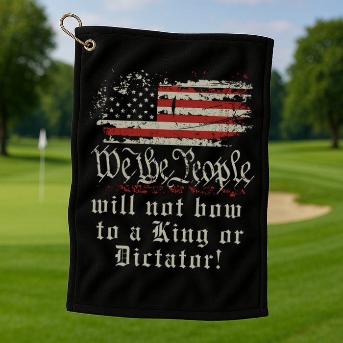 Patriotic We the people Will Not Bow to King or Dictator Golf Towel