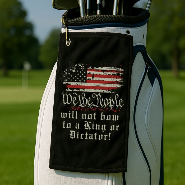 Patriotic We the people Will Not Bow to King or Dictator Golf Towel