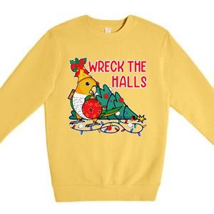 Parrot Wrecks The Halls I Whitebellied Caique Premium Crewneck Sweatshirt