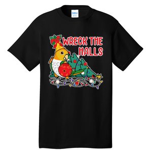 Parrot Wrecks The Halls I Whitebellied Caique Tall T-Shirt