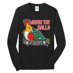 Parrot Wrecks The Halls I Whitebellied Caique Tall Long Sleeve T-Shirt