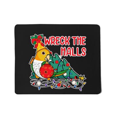 Parrot Wrecks The Halls I Whitebellied Caique Mousepad