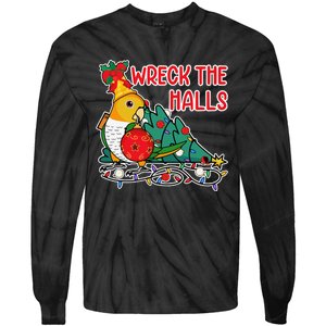 Parrot Wrecks The Halls I Whitebellied Caique Tie-Dye Long Sleeve Shirt