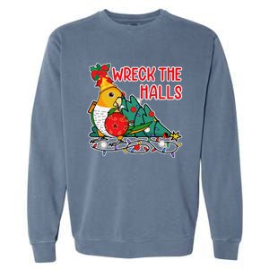 Parrot Wrecks The Halls I Whitebellied Caique Garment-Dyed Sweatshirt