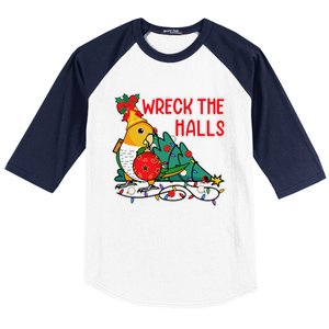 Parrot Wrecks The Halls I Whitebellied Caique Baseball Sleeve Shirt