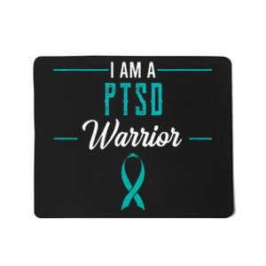 PTSD Warrior Traumatic Psychological Trauma Teal Ribbon Gift Mousepad