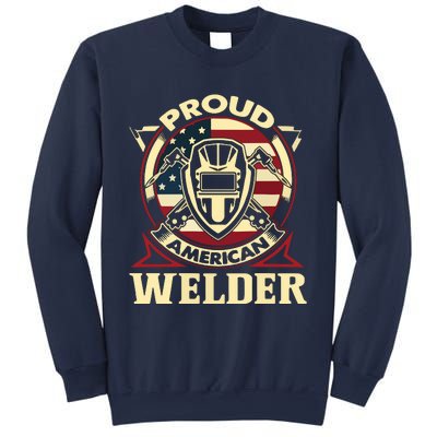 Proud Welder US American Flag Pipefitter Retro Welding Gift Sweatshirt