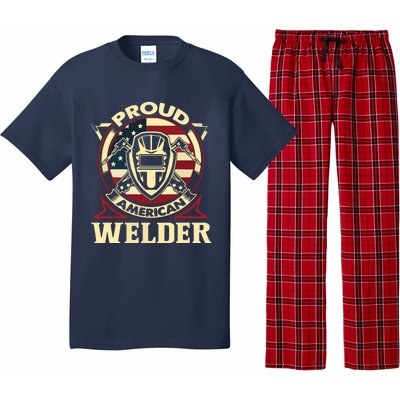 Proud Welder US American Flag Pipefitter Retro Welding Gift Pajama Set