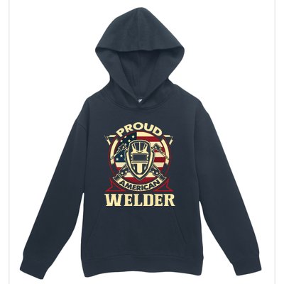 Proud Welder US American Flag Pipefitter Retro Welding Gift Urban Pullover Hoodie