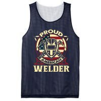 Proud Welder US American Flag Pipefitter Retro Welding Gift Mesh Reversible Basketball Jersey Tank