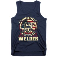 Proud Welder US American Flag Pipefitter Retro Welding Gift Tank Top