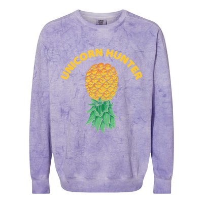 Polyamory With Upside Down Pineapple And Unicorn Hunter Gift Colorblast Crewneck Sweatshirt