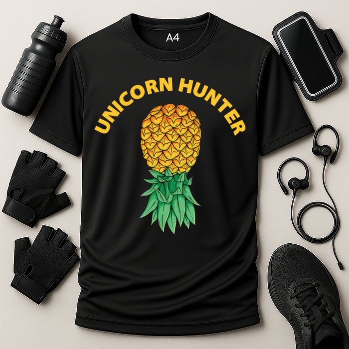 Polyamory With Upside Down Pineapple And Unicorn Hunter Gift Performance Shirt